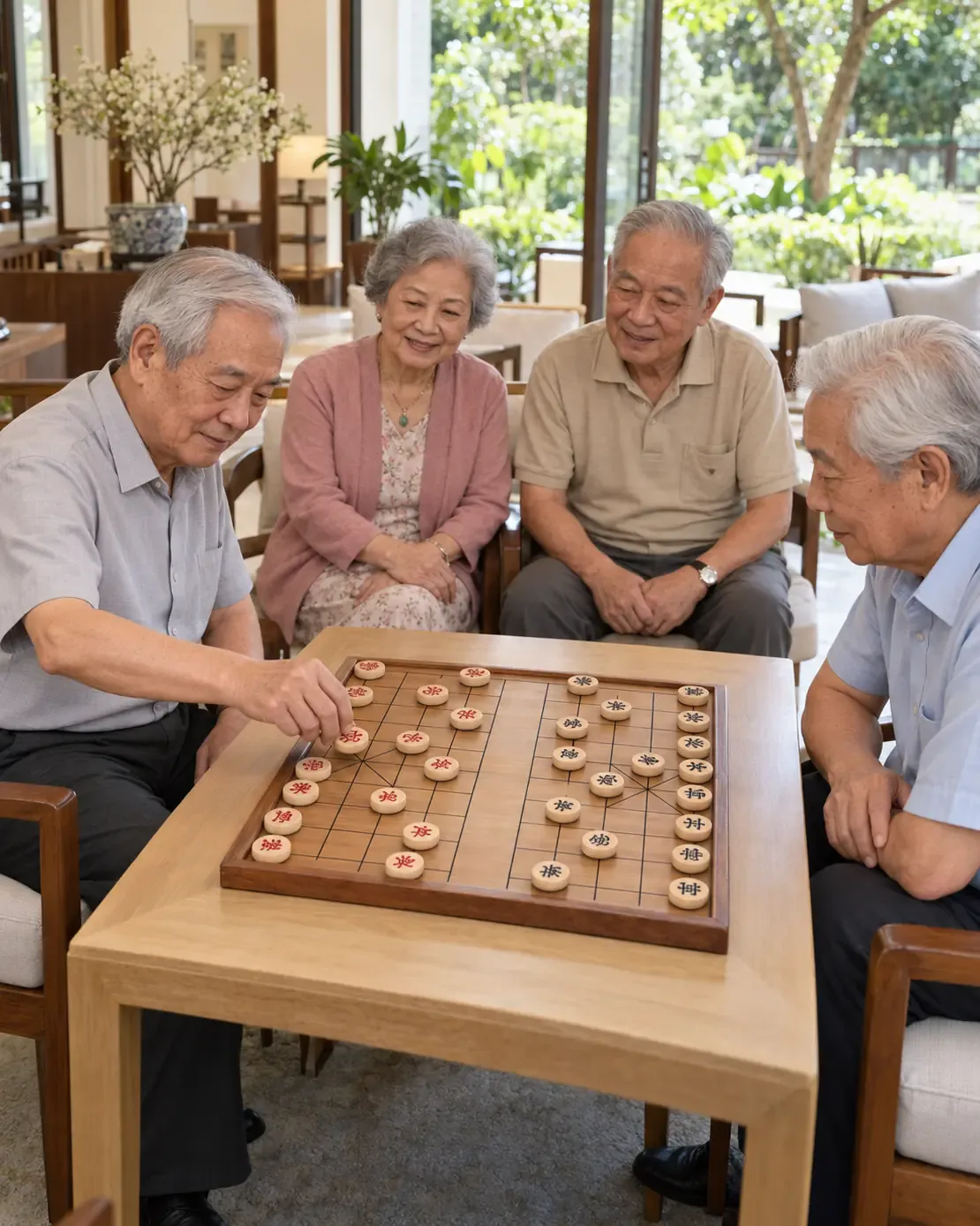 Người cao tuổi chơi cờ tướng