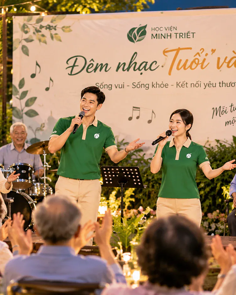 Các ông bà cùng hát và biểu diễn nhạc cụ